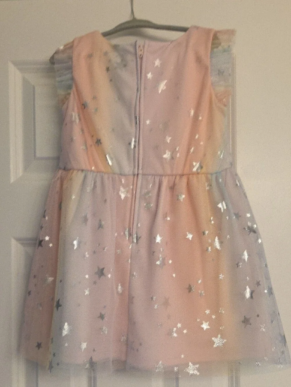 The Children's Place Pastel Rainbow Star Tulle Dress - Pink Peach